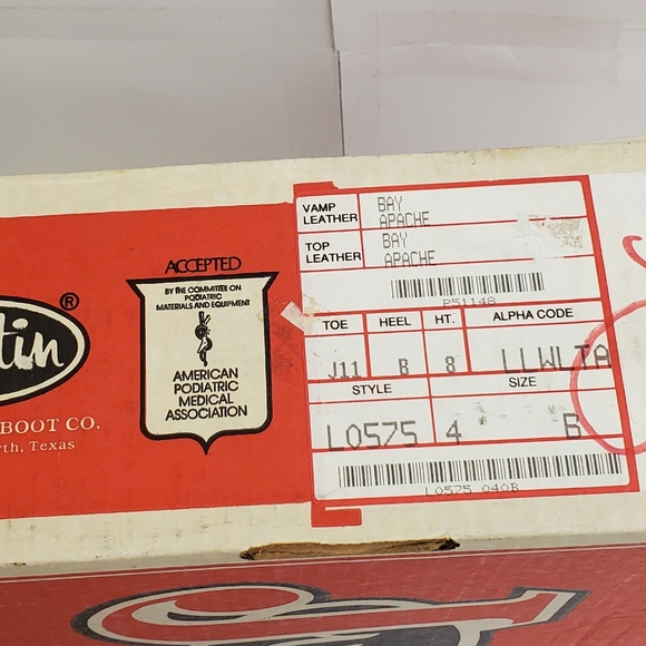 New with tags and box Vintage real Leather Justin women's boots size 4 B - Picture 11 of 12